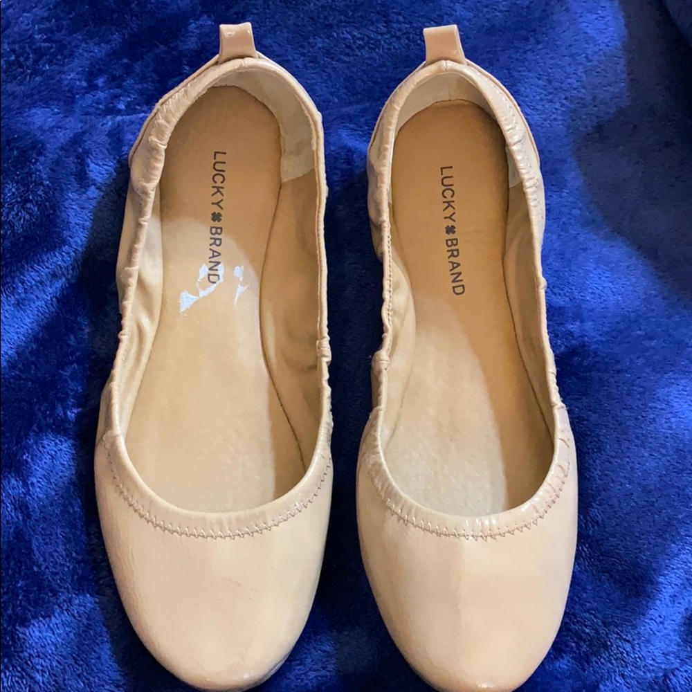 New Lucky Brand Nude Patent Leather Ballet Flats